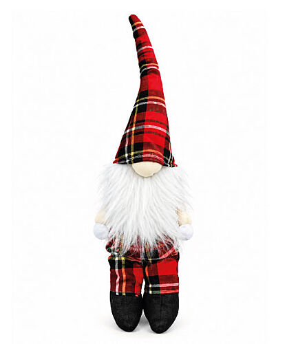 Yılbaşı Cüce Sakallı Ekoseli Figür 45 cm - 
