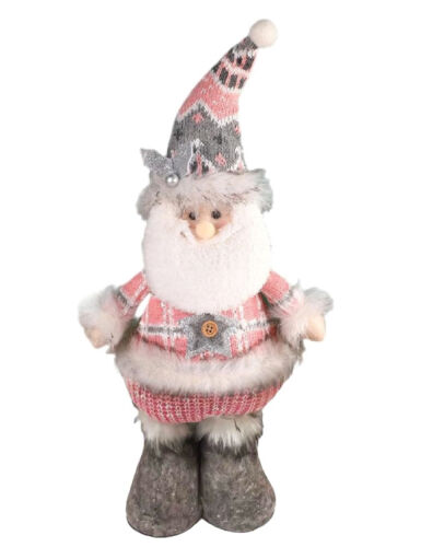 Yılbaşı Dekoratif Figür Pembe Noel Baba Kostümlü 35 cm - 