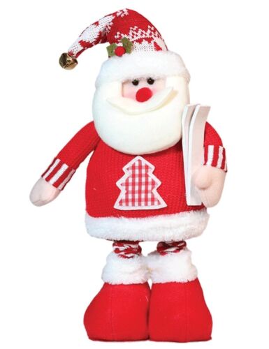 Yılbaşı Dekoratif Noel Baba Kırmızı Beyaz Kostümlü Ayakları Uzayan 28-42 Cm - 