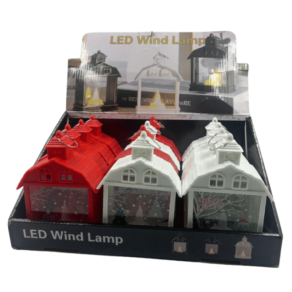 Yılbaşı Fener Ledli Ev Model 15 Cm 12 Parça - 
