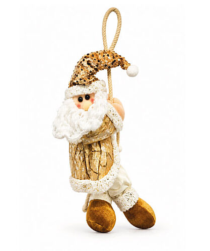 Yılbaşı Figür Noel Baba İpe Tutunan Model 50 Cm Altın - 