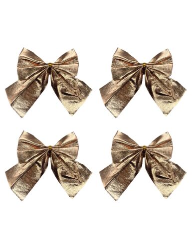 Yılbaşı Fiyonk Saten Parlak Rose Gold 10 Cm 4 Parça - 