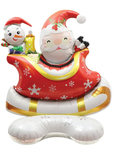Yılbaşı Folyo Balon Ayaklı Kızaklı Noel Baba - 