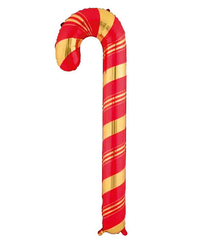 Yılbaşı Folyo Balon Büyük Kırmızı Baston 150-60cm (8347) - 