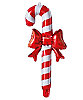 Yılbaşı Folyo Balon Kırmızı Kurdaleli Baston 57-29.5cm (4844) - 1