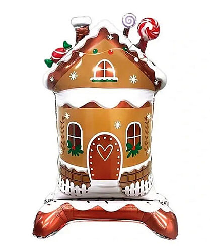Yılbaşı Folyo Balon Kurabiye Ev Ayaklı 70*120cm - 