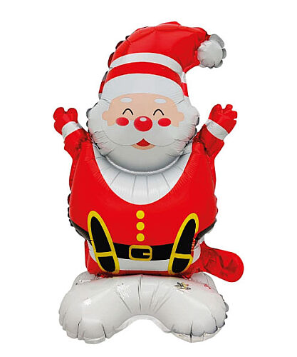 Yılbaşı Folyo Balon Oturan Noel Baba Ayaklı 59-35cm (8484) - 