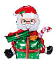 Yılbaşı Folyo Balon Oturan Noel Baba Hediye Paketli 102-63cm (8194) - 1