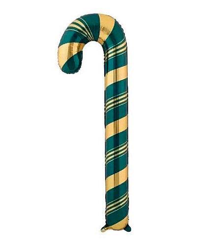 Yılbaşı Folyo Balon Yeşil Baston Büyük 150-60cm (8354) - 