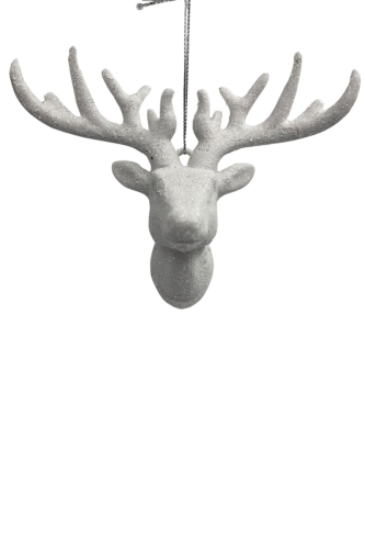 Yılbaşı Geyik Kafa Boynuzlu Beyaz 12 Cm - 2
