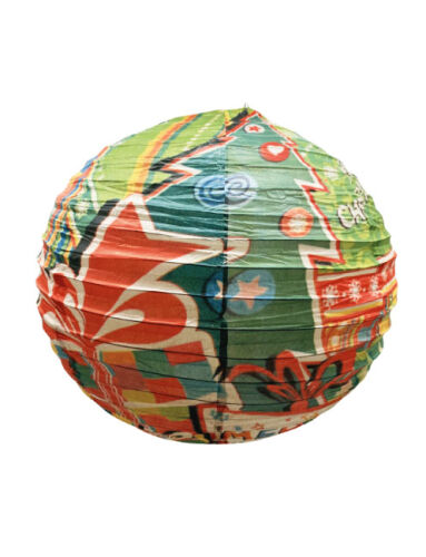 Yılbaşı Japon Feneri 40 Cm Renkli Hediye Paket Temalı - 