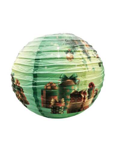 Yılbaşı Japon Feneri 40 Cm Yeşil Hediye Paket Temalı - 