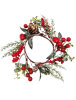 Yılbaşı Kapı - Masa Süsü Çelenk Berryli Kozalaklı 25 Cm - 1