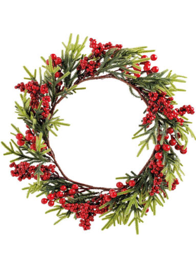 Yılbaşı Kapı Süsü Çelenk Berryli 45 Cm - 