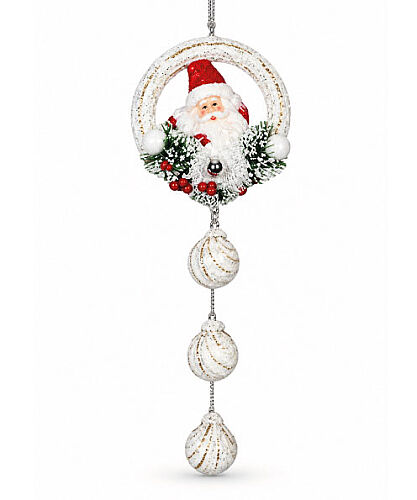 Yılbaşı Kapı Süsü Çelenk Noel Baba 60 cm - 