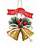 Yılbaşı Kapı Süsü Merry Chrismas Çanlı 20 cm Gold - 1