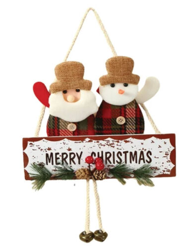 Yılbaşı Kapı Süsü Merry Christmas Figür 35 Cm Renkli 2 li - 