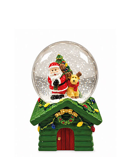 Yılbaşı Kar Küres Ev Model 7 Cm Noel Baba Geyikli - 