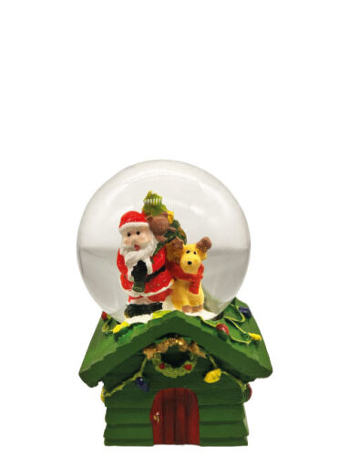 Yılbaşı Kar Küres Ev Model 7 Cm Noel Baba Geyikli - 