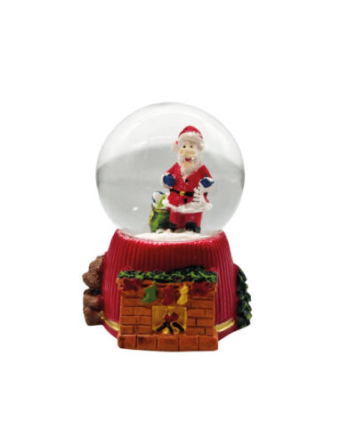 Yılbaşı Kar Küresi Ayıcıklı Şömine Model Işıklı 7 Cm Noel Baba Model - 