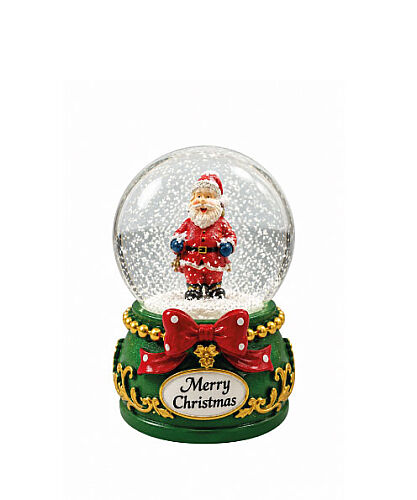 Yılbaşı Kar Küresi Fiyonklu İşlemeli Noel Baba Model 7 Cm - 