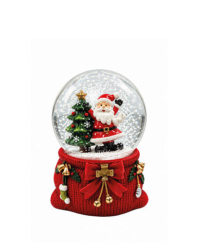 Yılbaşı Kar Küresi Fiyonklu Model 6 Cm Noel Baba Ağaçlı Model - 
