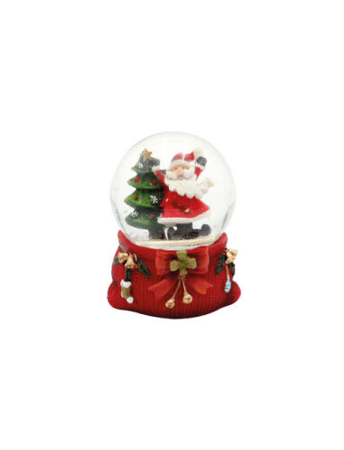Yılbaşı Kar Küresi Fiyonklu Model 6 Cm Noel Baba Ağaçlı Model - 