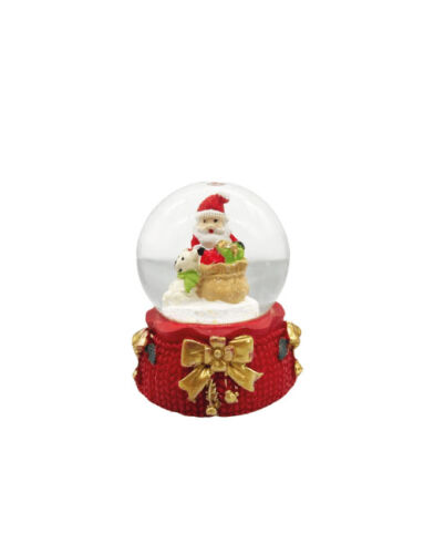 Yılbaşı Kar Küresi Fiyonklu Model 6 Cm Noel Baba Çuvallı Model - 