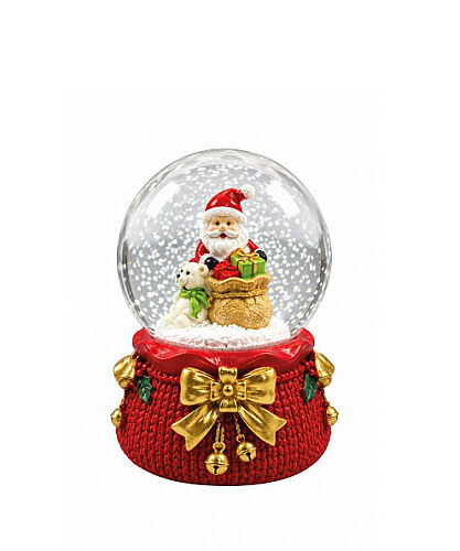 Yılbaşı Kar Küresi Fiyonklu Model 6 Cm Noel Baba Çuvallı Model - 