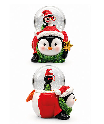 Yılbaşı Kar Küresi Kayan Penguen Model 7 Cm - 