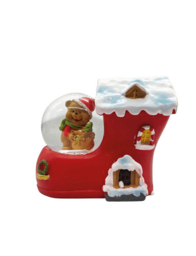 Yılbaşı Kar Küresi Papuçlu Ev Ayıcık Model 8 Cm - 