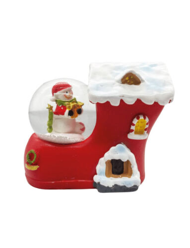 Yılbaşı Kar Küresi Papuçlu Ev Kardan Adam Model 8 Cm - 