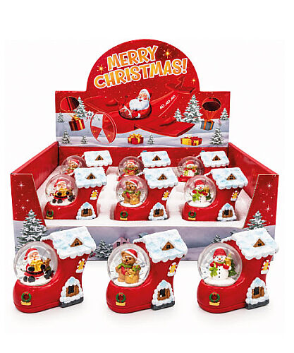 Yılbaşı Kar Küresi Papuçlu Ev Model 8 Cm 9 Parça - 