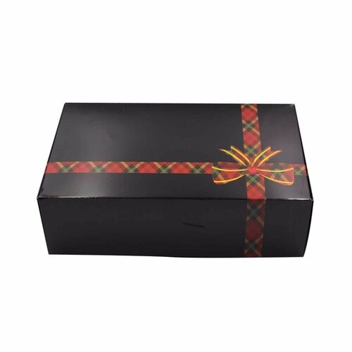 İthal Katlamalı Kutu Ekose Fiyonk Detaylı Siyah 19*30*9 cm - 2