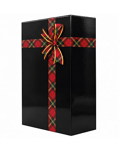 İthal Katlamalı Kutu Ekose Fiyonk Detaylı Siyah 19*30*9 cm - 