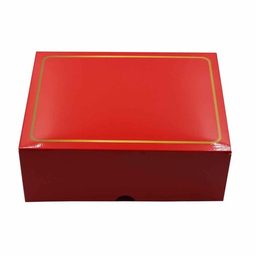 İthal Katlamalı Kutu Gold Çizgi Detaylı Kırmızı 17*24*8 cm - 2