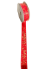 Yılbaşı Kurdele Saten Happy New Year Kırmızı Model Baskılı 2.5 Cm 20 Metre - 1
