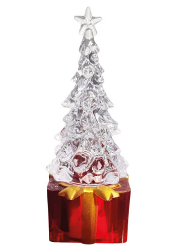Yılbaşı Led Ağaç Figürlü Hediye Paketli Model 11 Cm Kırmızı - 