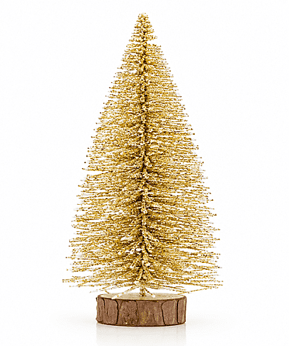 Yılbaşı Masa Üstü Çam Ağacı Karlı Renkli 30 Cm Gold - 