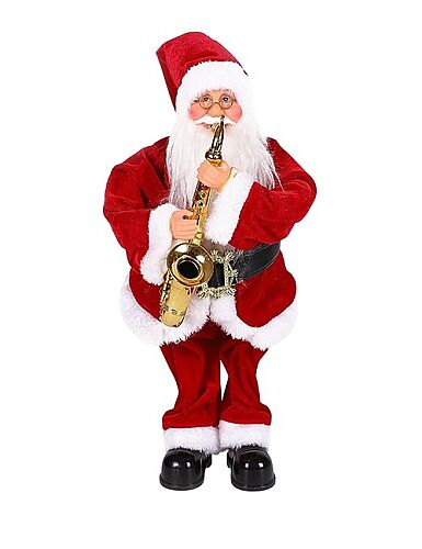 Yılbaşı Noel Baba 90 cm Kırmızı Saksafonlu - 