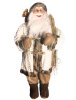 Yılbaşı Noel Baba Beyaz Kahve Kostümlü Çalılı Model 100 Cm - 1
