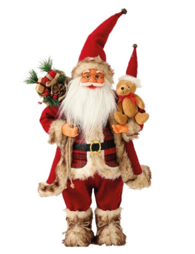 Yılbaşı Noel Baba Bohçalı Ayıcıklı Model 100 Cm - 
