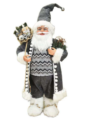 Yılbaşı Noel Baba Bohçalı Gri Model 100 Cm - 