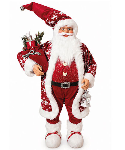 Yılbaşı Noel Baba Bohçalı Lambalı Model 100 Cm - 