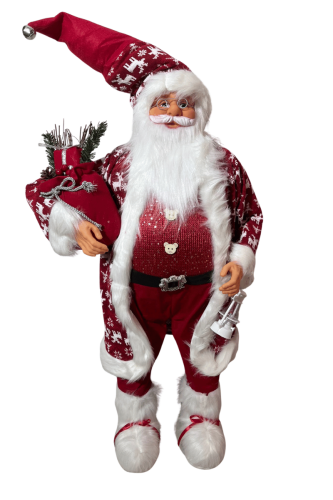 Yılbaşı Noel Baba Bohçalı Lambalı Model 100 Cm - 