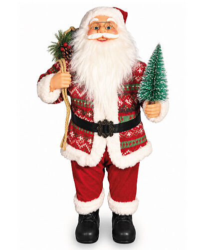 Yılbaşı Noel Baba çam Ağaçlı Ekoseli Model 60 Cm - 