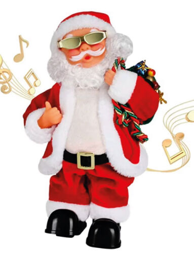 Yılbaşı Noel Baba Gözlüklü Hareketli Pilli 25 Cm - 