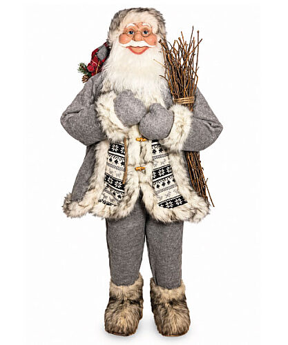 Yılbaşı Noel Baba Gri Çalılı Model 150 Cm - 