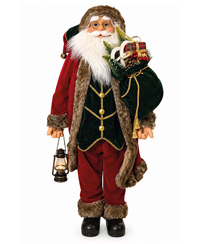 Yılbaşı Noel Baba Kırmızı Kostümlü Lambalı Model 120 Cm - 