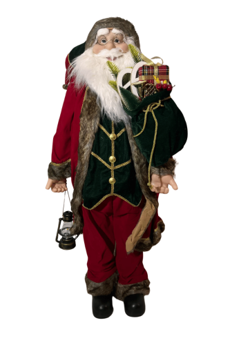 Yılbaşı Noel Baba Kırmızı Kostümlü Lambalı Model 120 Cm - 